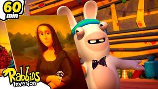 The Rabbids took Mona Lisa! | RABBIDS INVASION | 1H New compilation | Cartoon for Kids