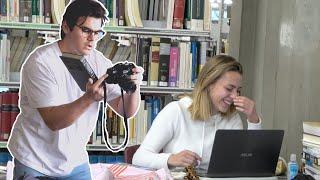 SECRETLY TAKING PICTURES TO NOTES IN THE LIBRARY