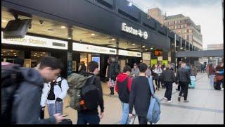 London Euston Station , London : Underground tube train and National Railway