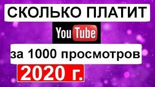 Сколько платит ютуб за 1000 просмотров 2021 новичкам