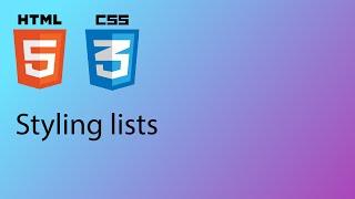 HTML & CSS 2020 Tutorial 29 - Styling lists