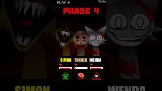 HP Bar Simon Tunner Wenda in 1-10 DEFINITIVE Phases #sprunki  #incredibox