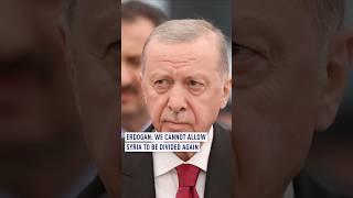 Erdogan: 'We can’t let Syria be divided again'