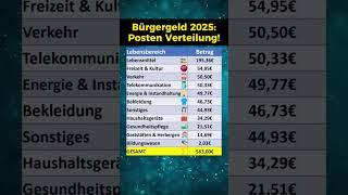 Bürgergeld Höhe nach Posten in 2025!