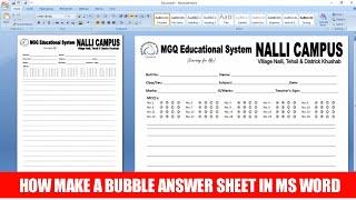 How To Make Bubble Answer Sheet In MS Word | Step-by-Step Tutorial|Make Bubble Answer Sheet| MS Word