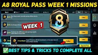 A8 WEEK 1 MISSION  PUBG WEEK 1 MISSION EXPLAINED  A8 ROYAL PASS WEEK 1 MISSION  C7S19 RP MISSIONS