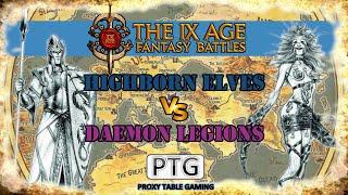 #351 [3.0] Highborn Elves vs. Daemon Legions | Battle Report | The 9th Age (T9A)