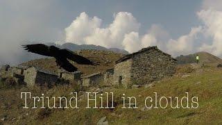 Triund Hill in clouds