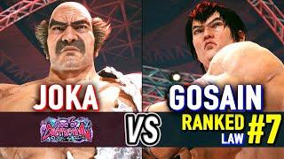 T8  JOKA (Heihachi) vs GOSAIN (#7 Ranked Law)  Tekken 8 Day One Heihachi Mishima