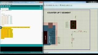 7 Segment  Counter UP Down  Proteus & Arduino IDE