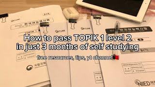 how i got TOPIK 1 LEVEL 2 in just 3 months.. (self-study, tips, yt channels, test result revealed)