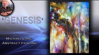 Painting demo,  abstract art , fun with a brush , colorful , drip , blend , shading