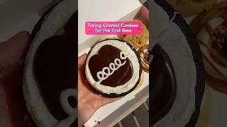 Trying Crumbl Cookies for the first time  #food #cookies #shorts