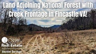 SOLD - Land Adjoining National Forest with Creek Frontage in Fincastle VA!