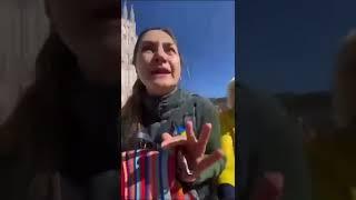 Russian woman harrassed by Ukraine supporters in Milan