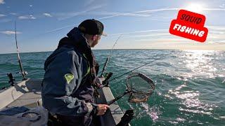 Sea Fishing UK - Squid Fishing From A Small Boat Near Brighton Marina