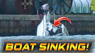 Boat SINKING and Captain is Going Down With It! | Haulover Inlet | Wavy Boats