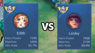 EDITH GOLD LANE VS TOP GLOBAL LESLEY! BUILD AND GAMEPLAY EDITH GOLD 