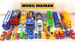 Menemukan Mainan Mobil Mobilan, Bus Tayo,Dump Truk Towing, Mobil Polisi, Mobil Balap,Bis,Kontainer