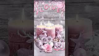 Pink pendant candle Valentine Day winter Animated