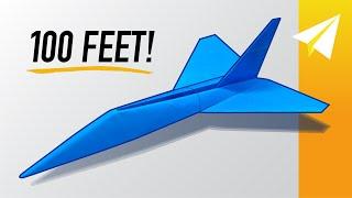 FLIES 100+ FEET! Epic Jet Paper Airplane with Afterburners — How to Make F-35 Durandal