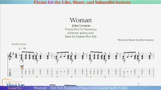 Woman - Arr For Acoustic Fingerstyle Guitar with TABs