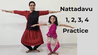 Bharatanatyam Basics: Episode 16: Nattadavu 1, 2, 3, 4 Practice