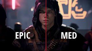 [4K] STAR WARS JEDI: FALLEN ORDER - PC Epic / Med COMPARAISON GRAPHISMES & FPS