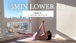 5MIN Lower Ab Burn || DAY 2 - 1 WEEK PILATES AB PLAN // + verbal cues