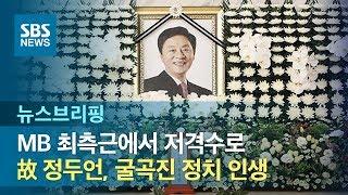 MB 최측근에서 저격수로…정두언, 굴곡진 정치 인생 / SBS / 주영진의 뉴스브리핑