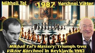 Mikhail Tal's Mastery: Triumph Over Viktor Korchnoi in Reykjavik 1987.