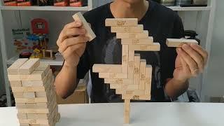 How to Play Building Blocks-Wooden Balance / How To Play Jenga || stack high || The games unboxing