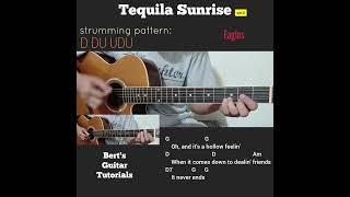 Tequila Sunrise - Eagles ver.2 guitar strumming tutorial with lyrics and chords