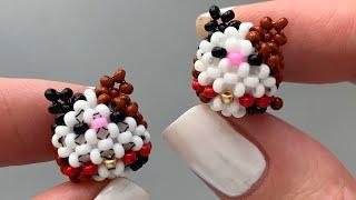 How to make a mini beaded cat. Tutorial 