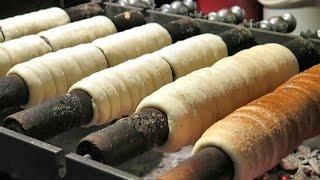 Street Food of Prague, Czech Republic. The Trdelník Sweet Pastry from Slovakia