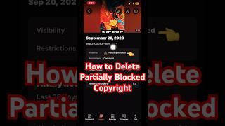 How to Delete Partially Blocked |Copyright | #shorts #copyright #partially