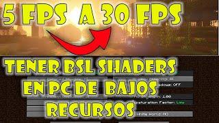 La Mejor Configuración Para BSL SHADERS En Pc De Pocos Recursos MINECRAFT Vanilla