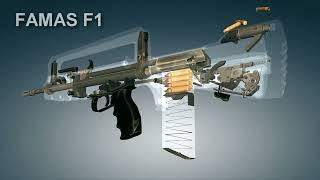 Bullpup FAMAS F1 Assault Rifle. How it works | 3dGun