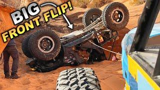 BIG JEEP FRONT FLIP While Off Roading a New Trail!