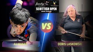 AJ MANAS VS DORIS LASKOWSKI | 2025 SCOTTISH OPEN #billiards #9ballpool #highlights
