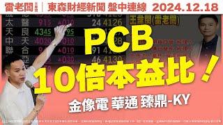 20241218｜台股2萬3，PCB 還有10倍本益比股票？｜東森新聞盤中連線｜金像電 華通 臻鼎-KY 順達