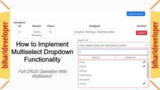 Asp.Net MVC - Searchable and Multi-select Drop DownList | Asp.Net MVC Core #biharideveloper