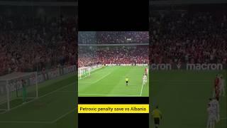 Djordje Petrovic penalty save vs Albania. Rey Manaj