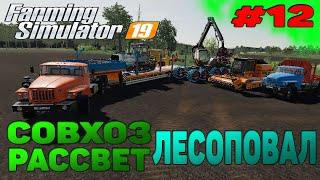 Совхоз рассвет ЛЕСОПОВАЛ / ЛЕС БРЕВНА Farming Simulator 19 прохождение #12 CoursePlay Autodrive FS19