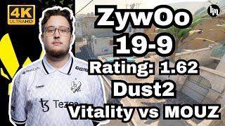 ZywOo (19-9) Vitality vs MOUZ (Dust2) | BLAST Premier World Final 2024 #cs2 #pov