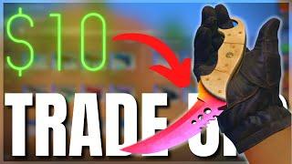 $10 TO A KNIFE BY DOING CS:GO TRADE UPS! (EP. 2)