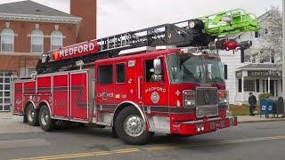Medford, MA Fire Department Ladder 2 Responding