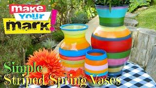 How to: Simple Striped Spring Vases