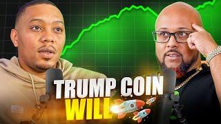 He's $100,000 Richer! "I buy & hold Crypto" Trump Coin will 