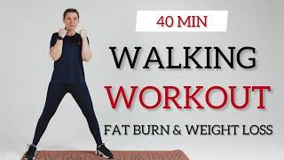 40 MIN WALKING WORKOUT FOR WEIGHT LOSS / NON- STOP /CARDIO / FAT BURN / Home workout